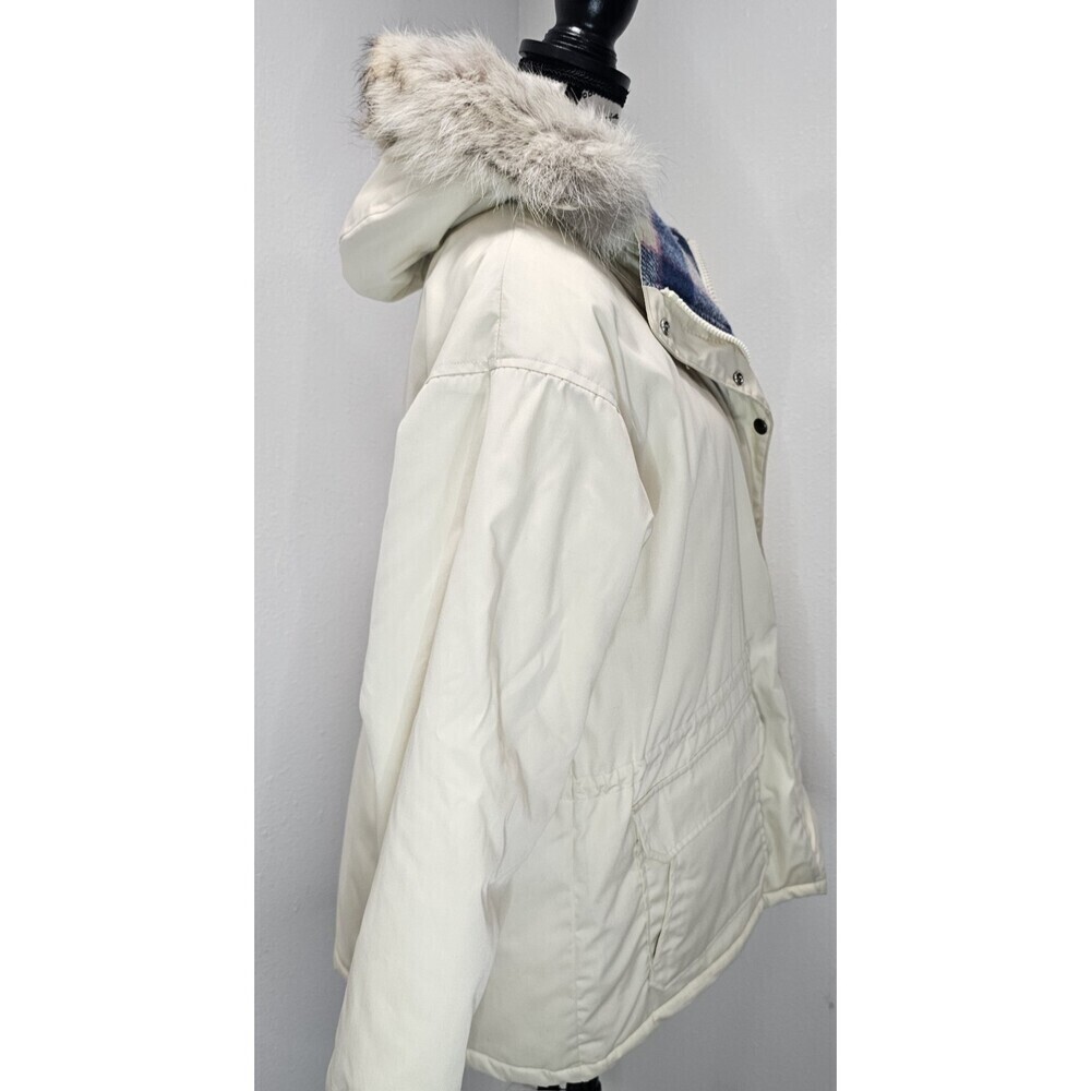 Vtg Woolrich Parka Wool Blanket Lined Hood W Coyote Fur Made In USA Sz XL - Picture 4 of 15